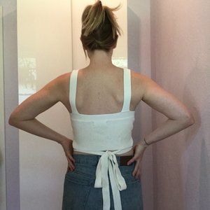 Urban Outfitters Knit Tie-Back Crop Tank Top